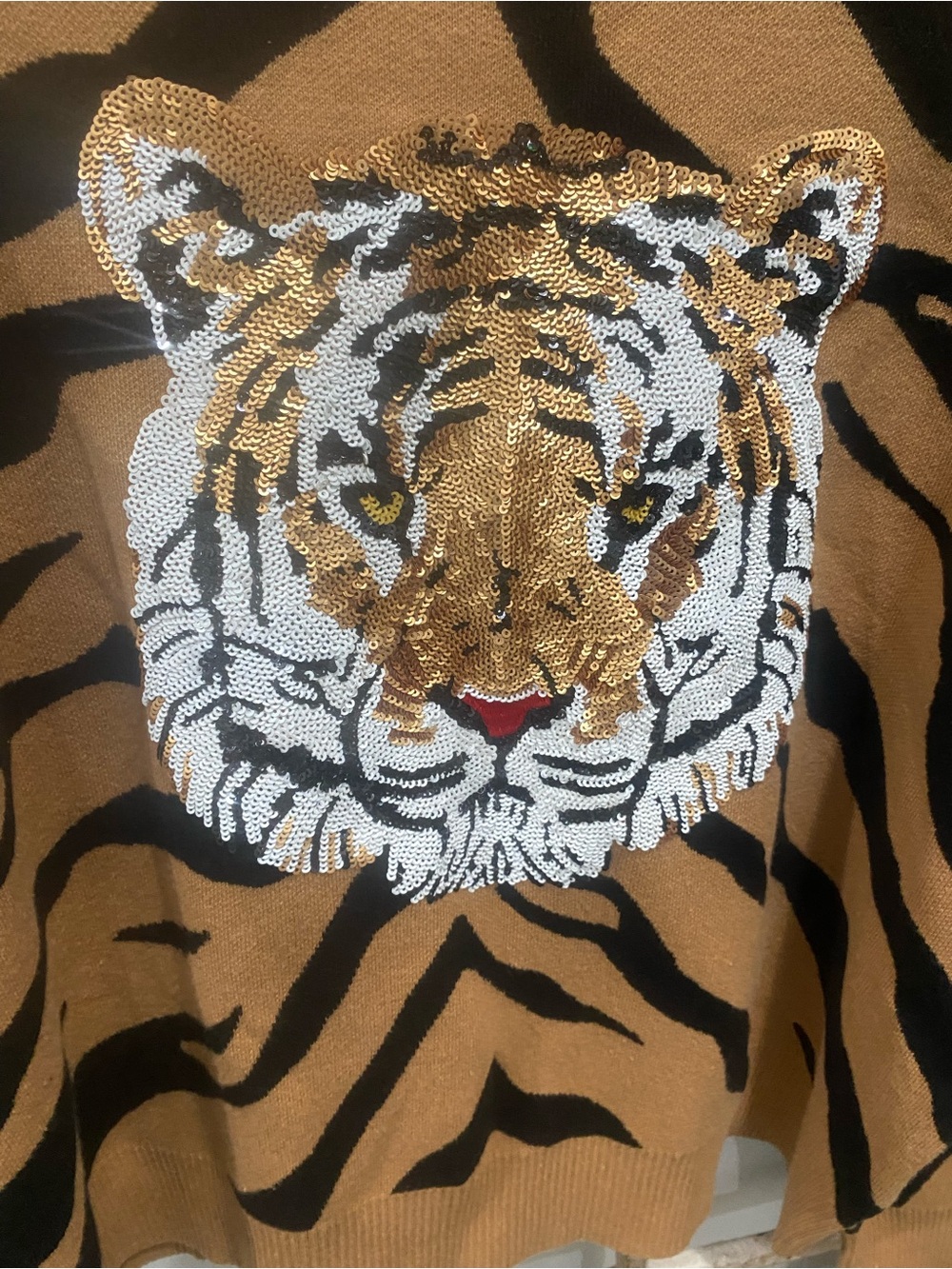 Queen Of Sparkles Tiger Sweater sizes XS - Picture 3 of 4